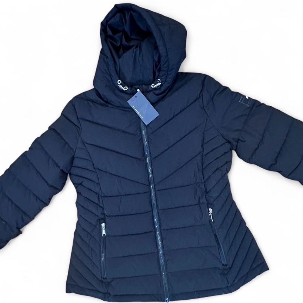 NWT Tommy Hilfiger Hooded Packable Puffer Jacket in Black Size Large Womens - Picture 3 of 7